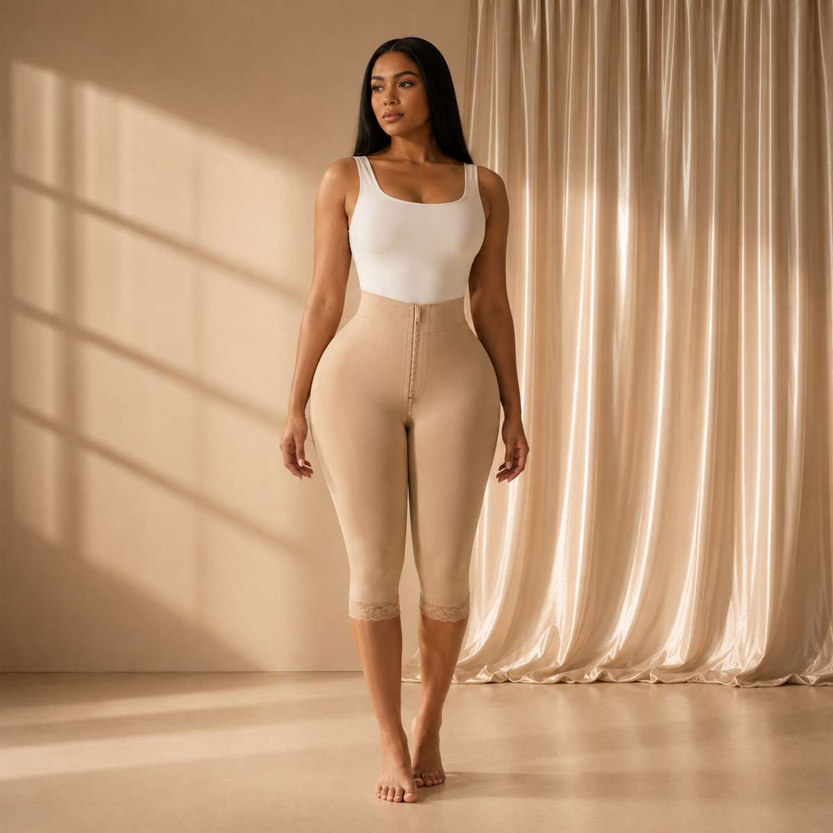 FemmeBonita High-Waist Compression Leggings - Tummy Control Post-Surgery BBL Faja for Women