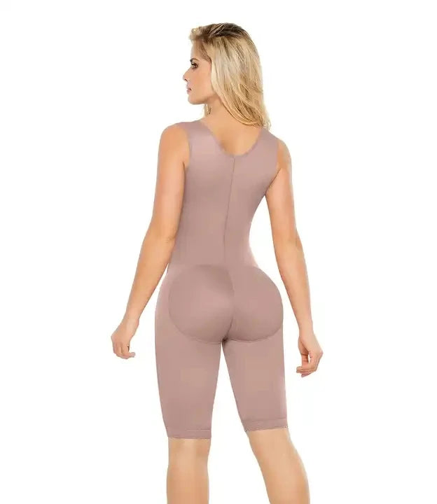 FemmeBonita Full Body Shaper Corset in black – back view, high compression corset faja tummy control