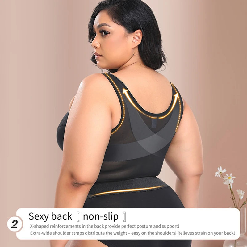 FemmeBonita 3-in-1 Bra Waist Trainer Bodysuit in beige – front view, posture corrector slimming corset
