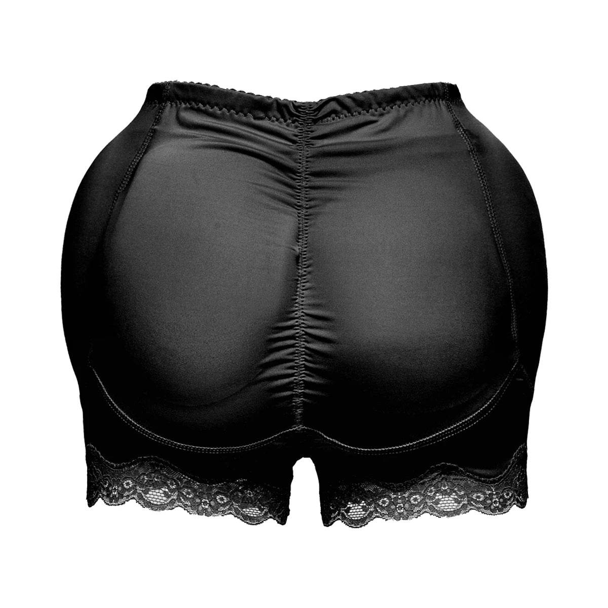 FemmeBonita Padded Butt Lifter Shapewear Shorts in beige – back view, butt lift and seamless hip enhancement